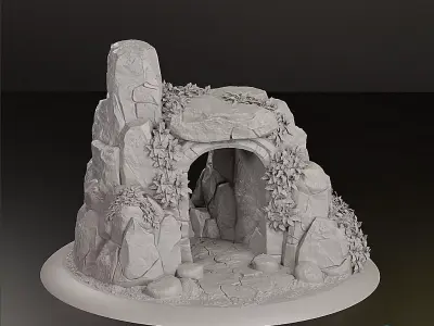 Ancient Rock Archway - Resin Fantasy Terrain - Pre-supported 3D print model