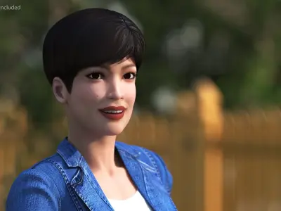 Asian Street Fashion Woman with Hermes Birkin Bag 3D model