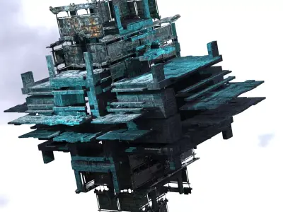 Sci fi Light gravity training arena 3D model