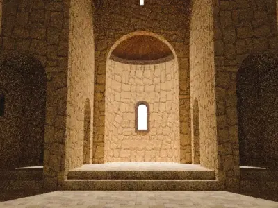 Georgian Orthodox Church Reconstruction Low-poly 3D model