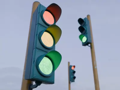Traffic Light Low-poly 3D model