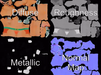 Muscle Hero Character model pack Low-poly 3D model