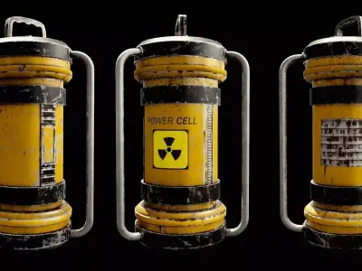 Sci-Fi power cell Low-poly 3D model