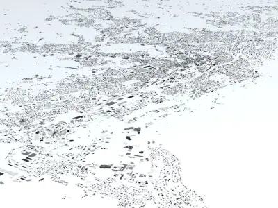 Lausanne Streets and Buildings 3D model