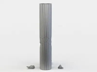 Damaged column Low-poly 3D model