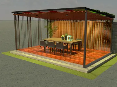 Terrace garden 3D model purchase