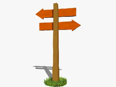 Wooden Arrows Low-poly 3D model