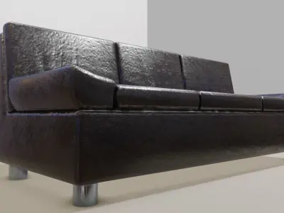 Leather Sofa Low-poly 3D model