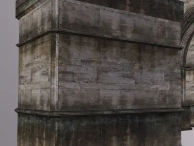 Stairs Museum Stone Pack Low-poly 3D model