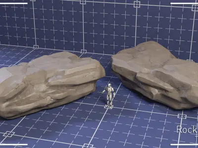 Stylized Rock Set - 15 Hand-Painted Game-Ready Rocks Low-poly 3D model