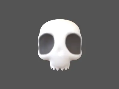Cartoon Skull v2 001 Low-poly 3D model