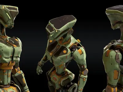 Humanoid Robot GSR050 Low-poly 3D model