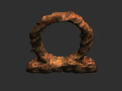 Stone Portal 1 - Dust Low-poly 3D model