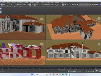 House Lake View Architecture Plan CAD and 3D Model Game Ready 3D model