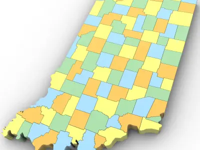 Indiana Political Map 3D model