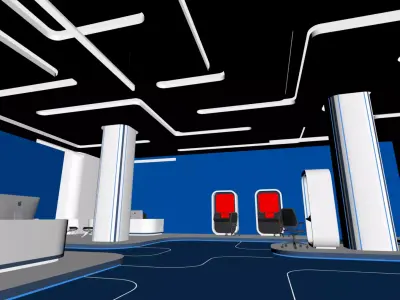 Exhibition Interior and Display Structure 3D Model 3D model