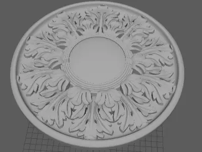 rosette ornate ceiling medallion 3D model buy