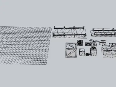 Green Pack Low-poly 3D model