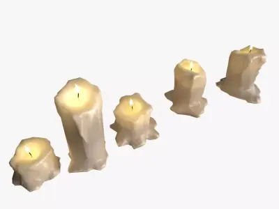 Candles Pack Low-poly 3D model