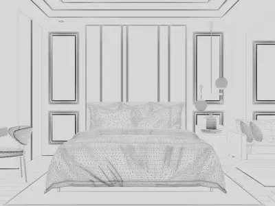 Design Master Bedroom Classic Modern Low-poly 3D model