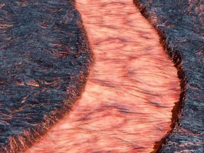 Lava River Generator Low-poly 3D model