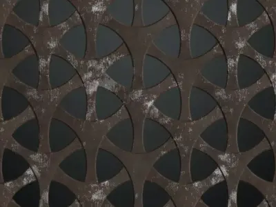 Rusty Metal Grill Transparent Industrial PBR Seamless Texture