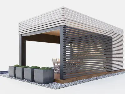 Gazebo with kitchen 3D model