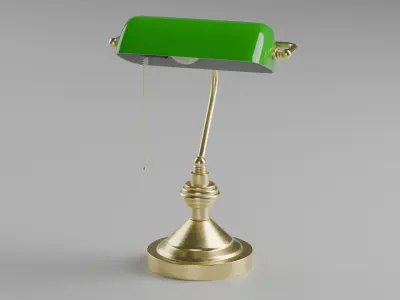 Retro banker lamp Low-poly 3D model