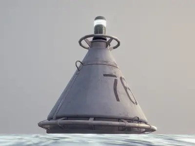 Buoy River RB-4-01 Left Side Mark Low-poly 3D model