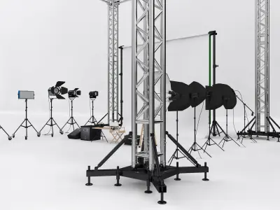 Studio Photography Lights 3D model