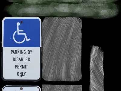Disabled Handicapped Parking Sign 3D model