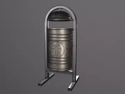 Trash Can Low-poly 3D model 26