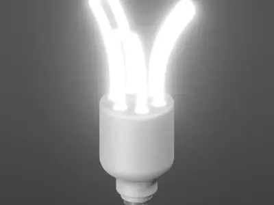 Glowing CFL Lamp 3D model