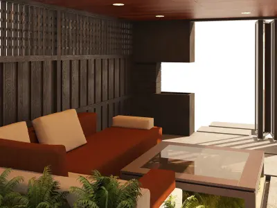 2 Backyard Pavilions Low-poly 3D model