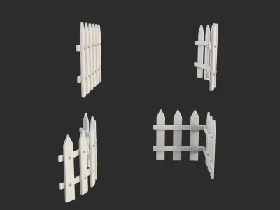 Cartoon Fence 1 3D model