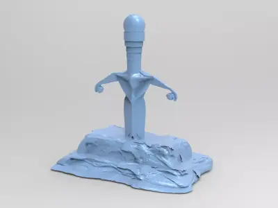 Alien Asteroid Archway sword in the stone 3D model