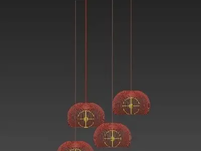 Suspension Luminaire Bois 3D model