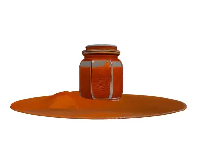 Realistic Saffron Spice Glass Jar Low-poly 3D model