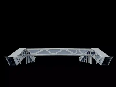 modern curved pedestrian bridge 3D model