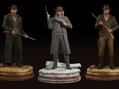 Western Characters Series - Adventure Survival Cowboy Man Low-poly 3D model
