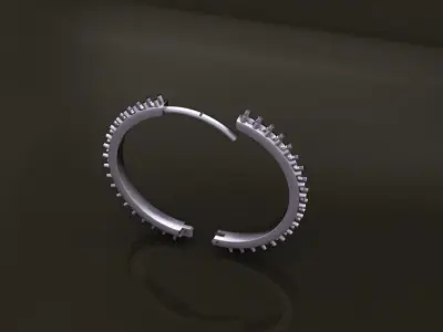 Earring Infinity Diamond Hoop Large Size 19mm Inside Diameter 3D print model