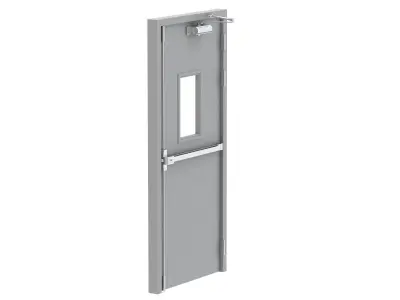Single Fire Exit Door 3D model