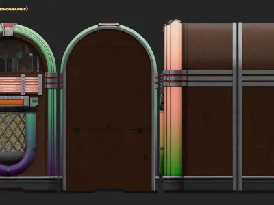 Retro Jukebox Low-poly 3D model