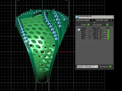 Diamond Ring for Women 3D print model 20