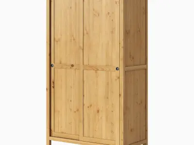 HEMNES Wardrobe with 2 sliding doors 3D model
