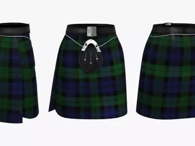 Mens Kilt Low-poly 3D model