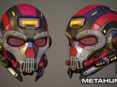 Sci Fi Helmet p02 Low-poly 3D model
