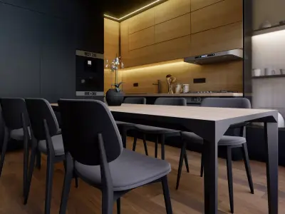 BLACK MINIMALIS KITCHEN 3D model