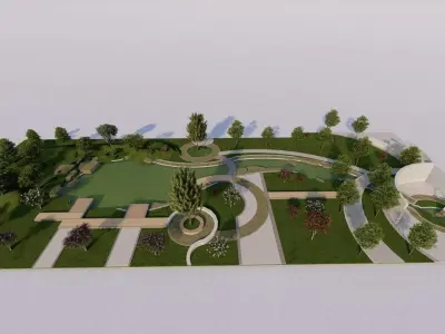 park-public park-Private Park Landscape 3D model