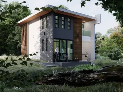 Two-storey Suburban House 3D model